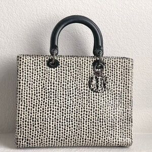 Christian Dior Python Lady Dior Large Tote Bag
